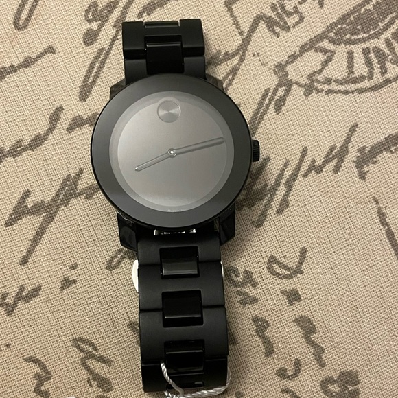 Movado Other - Unisex Swiss Bold Large Black Polymer Bracelet Watch 42mm 3600047